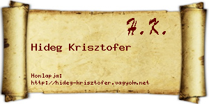 Hideg Krisztofer névjegykártya